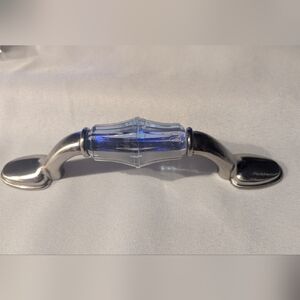 Blue Acrylic Knobs Pulls Satin Nickel 3" Cabinet Handle Pulls onLot of 2